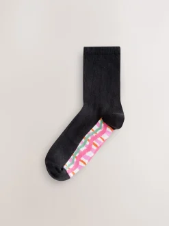 À carreaux wobbly lumineux - Semelle intérieure Ankle Socks 4 Pack