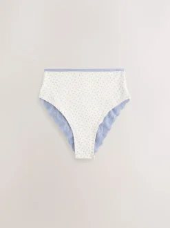 à motif cachemire - Lot de 4 culottes en coton et dentelle