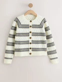 À rayures - Cardigan Laura Ashley en maille torsadée