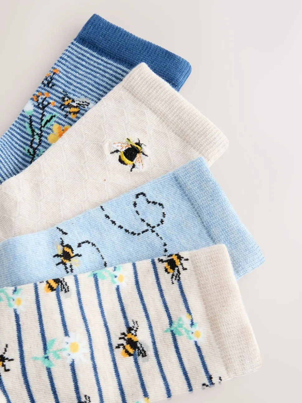 Abeille bleu marine/ocre - Paquet de chaussettes de cheville 4