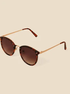 Accessorize - Lunettes de soleil Preppy rondes à pont métallique