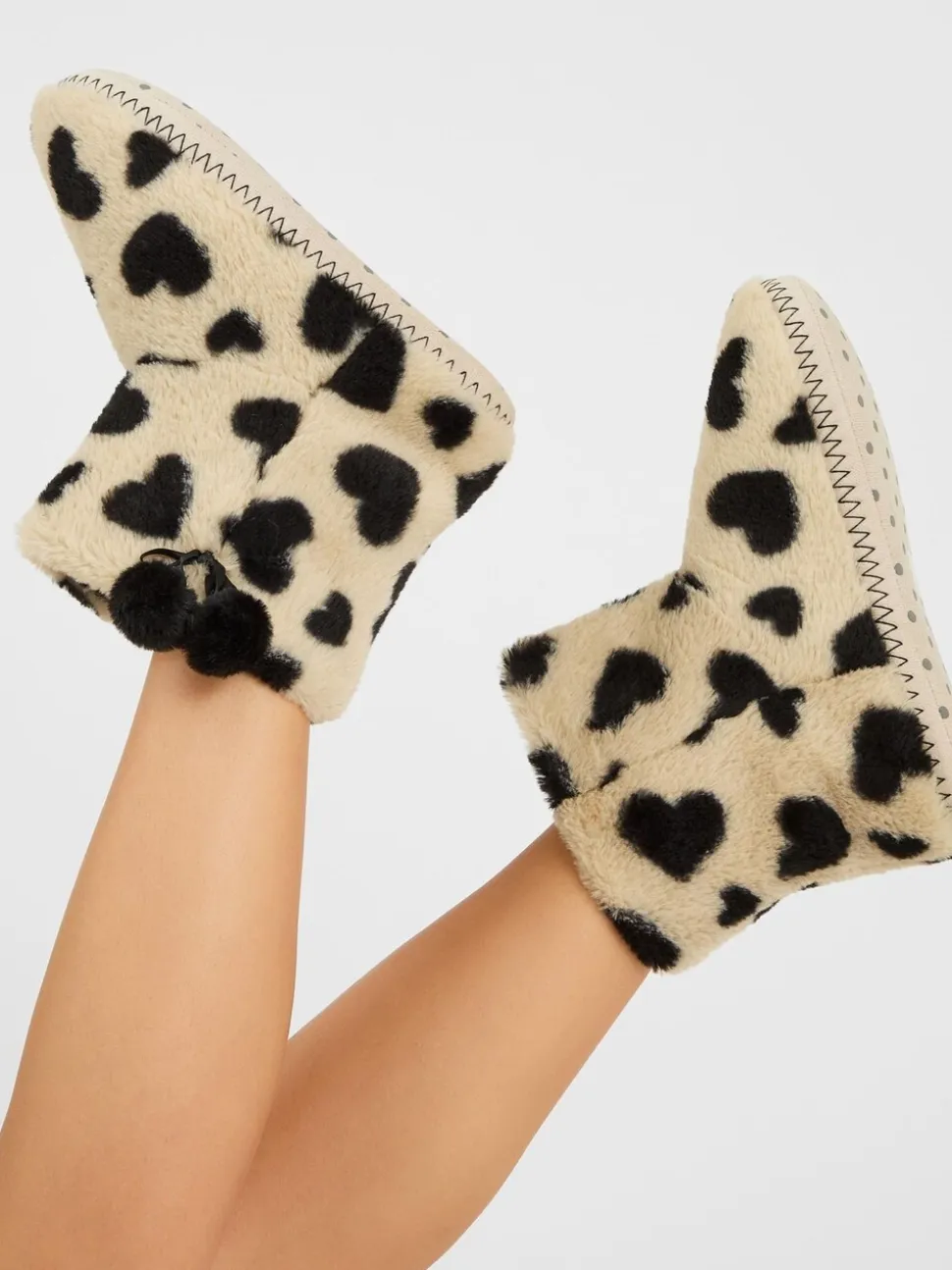 Accessorize bottes chaussons imprimé cœur duveteux