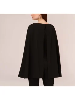 Adrianna Papell Tricot Crêpe Cape Jumpsuit