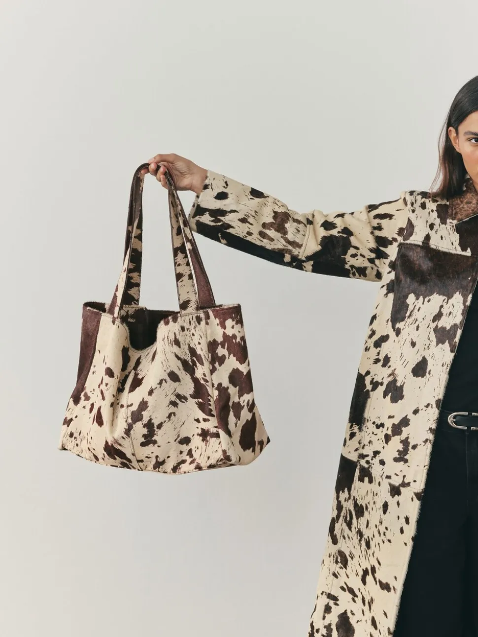 animal - Sac shopping oversize sans coutures en peau de vache
