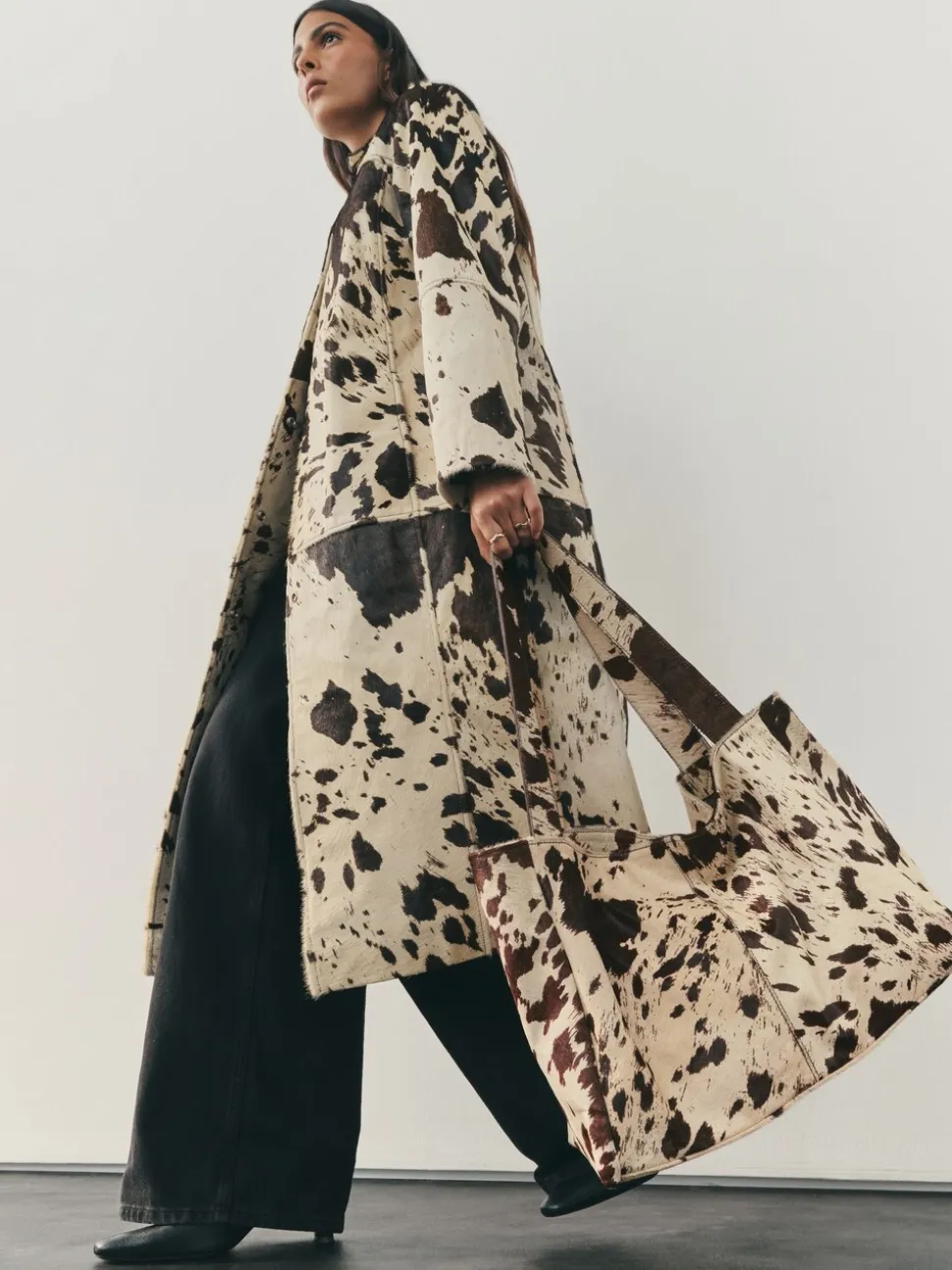 animal - Sac shopping oversize sans coutures en peau de vache