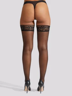 Ann Summers collants en dentelle à bord festonné 100% coton