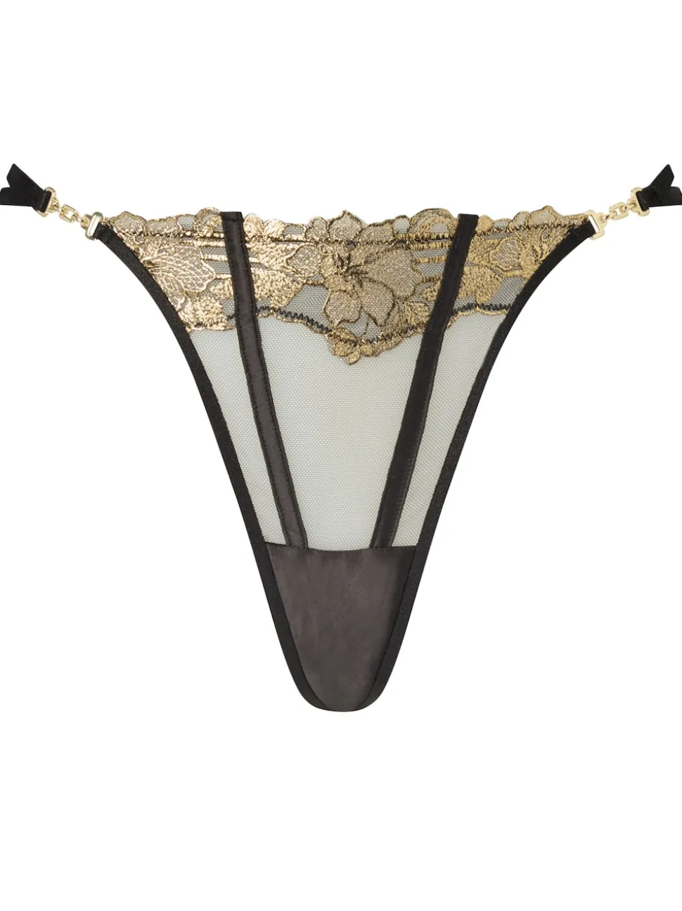 Ann Summers Culotte à cordes lys en cage noir/or