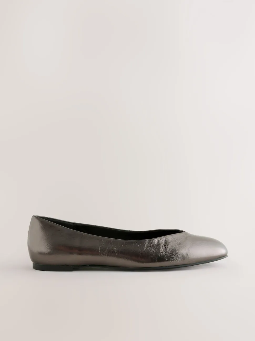 Anthracite - Ballerines Forever Comfort® en cuir à bout carré