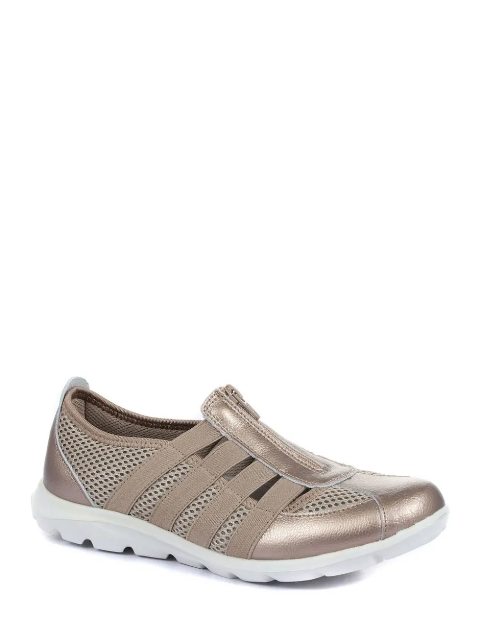 Anthracite - Chaussures Pavers en cuir décontractées coupe large pour femme