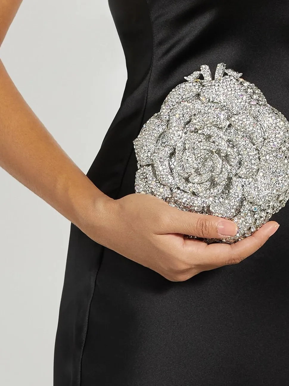 Argent - Dune London Bling Hard Embellished Flow Bag