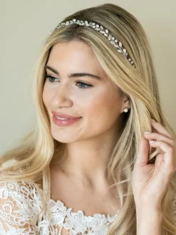 Argent - Ivoire & Co Bohème Vigne à cheveux cristaux et perles