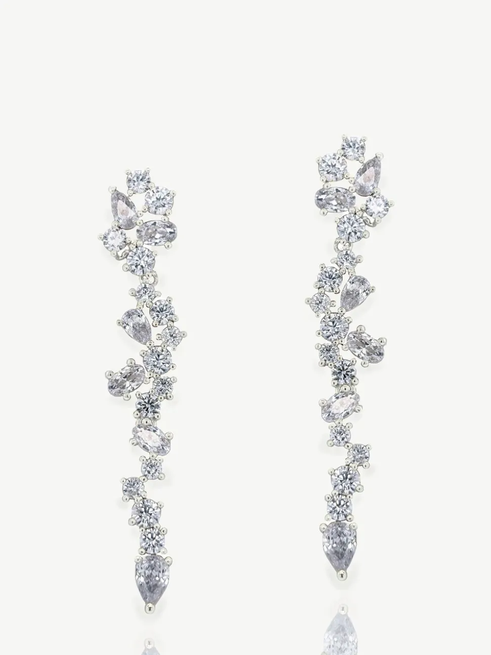 Argent - Ivory & Co boucles d’oreilles Islington Crystal Cluster