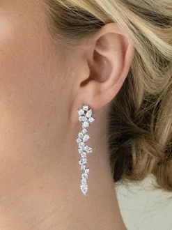 Argent - Ivory & Co boucles d’oreilles Islington Crystal Cluster