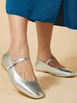 Argent - Jones Bootmaker Sonnet Mary Janes Chaussures en cuir