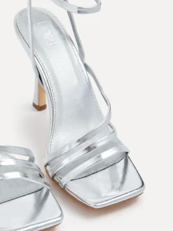 Argent - Linzi Sandales à talons à lanières Scarlett avec sangle de cheville