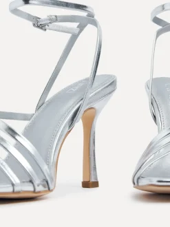 Argent - Linzi Sandales à talons à lanières Scarlett avec sangle de cheville