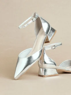Argent - Linzi talons larges Dolly à petit talon