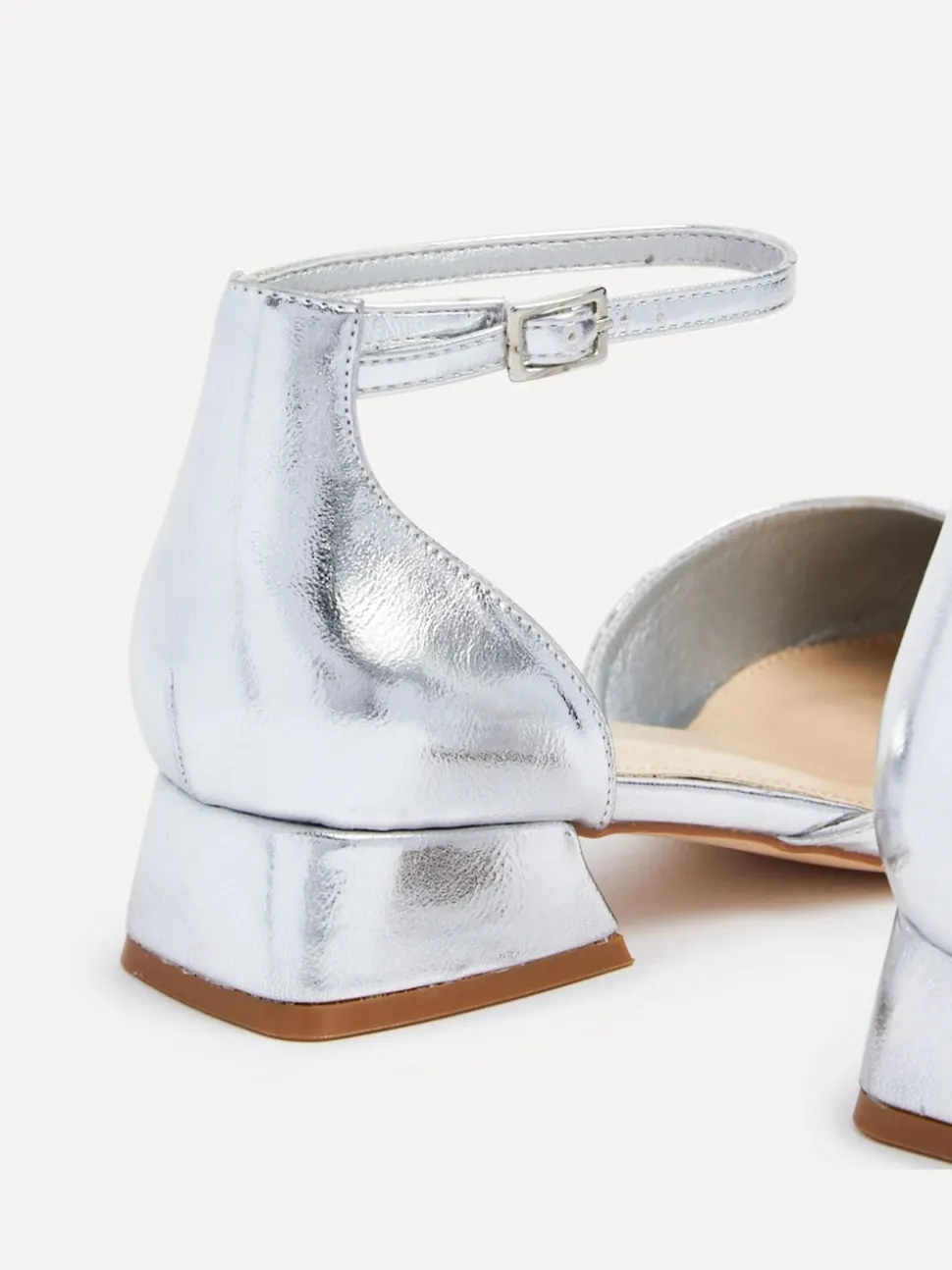 Argent - Linzi talons larges Dolly à petit talon