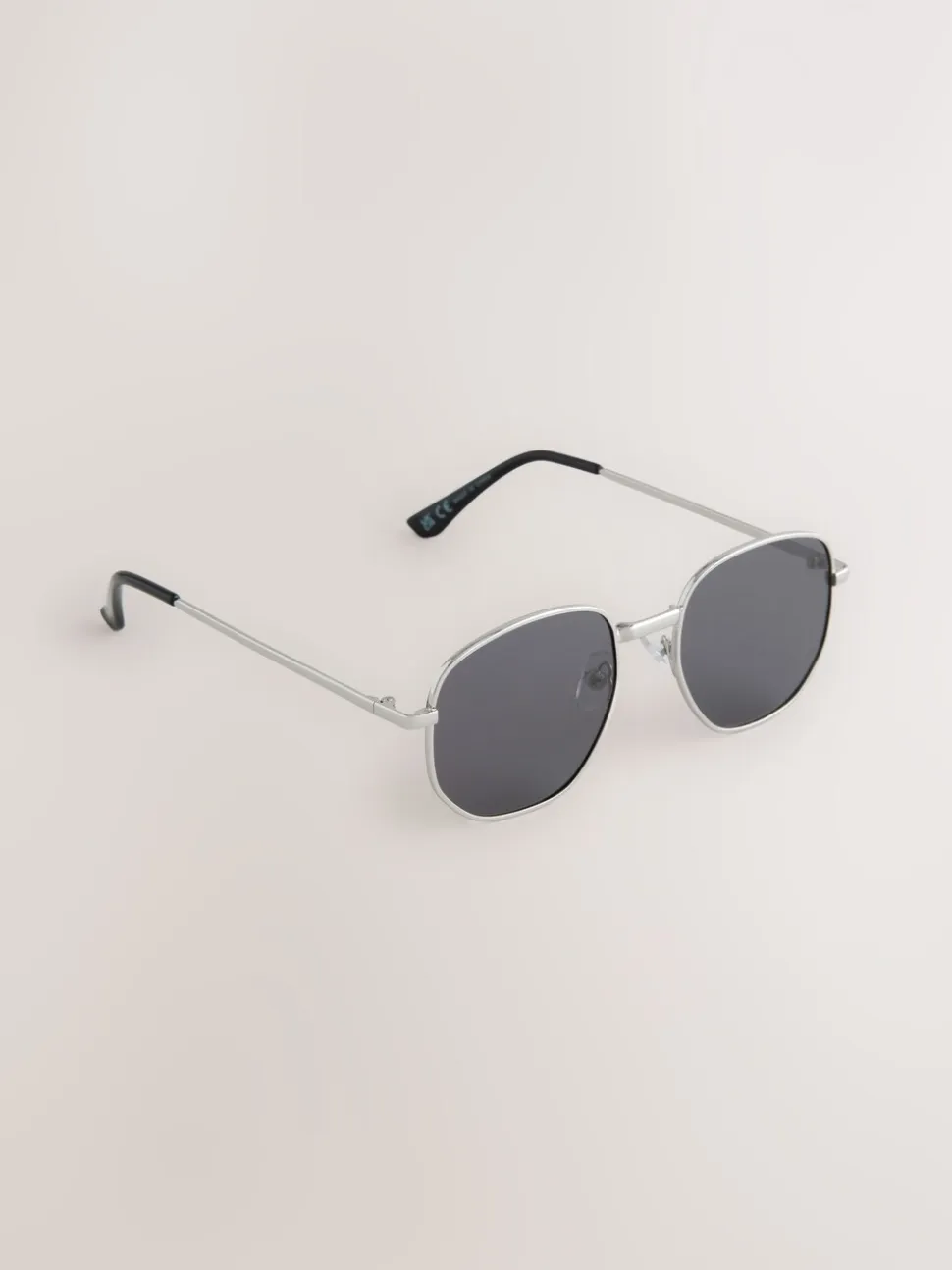 Argent - Lunettes de soleil ronde à monture en métal
