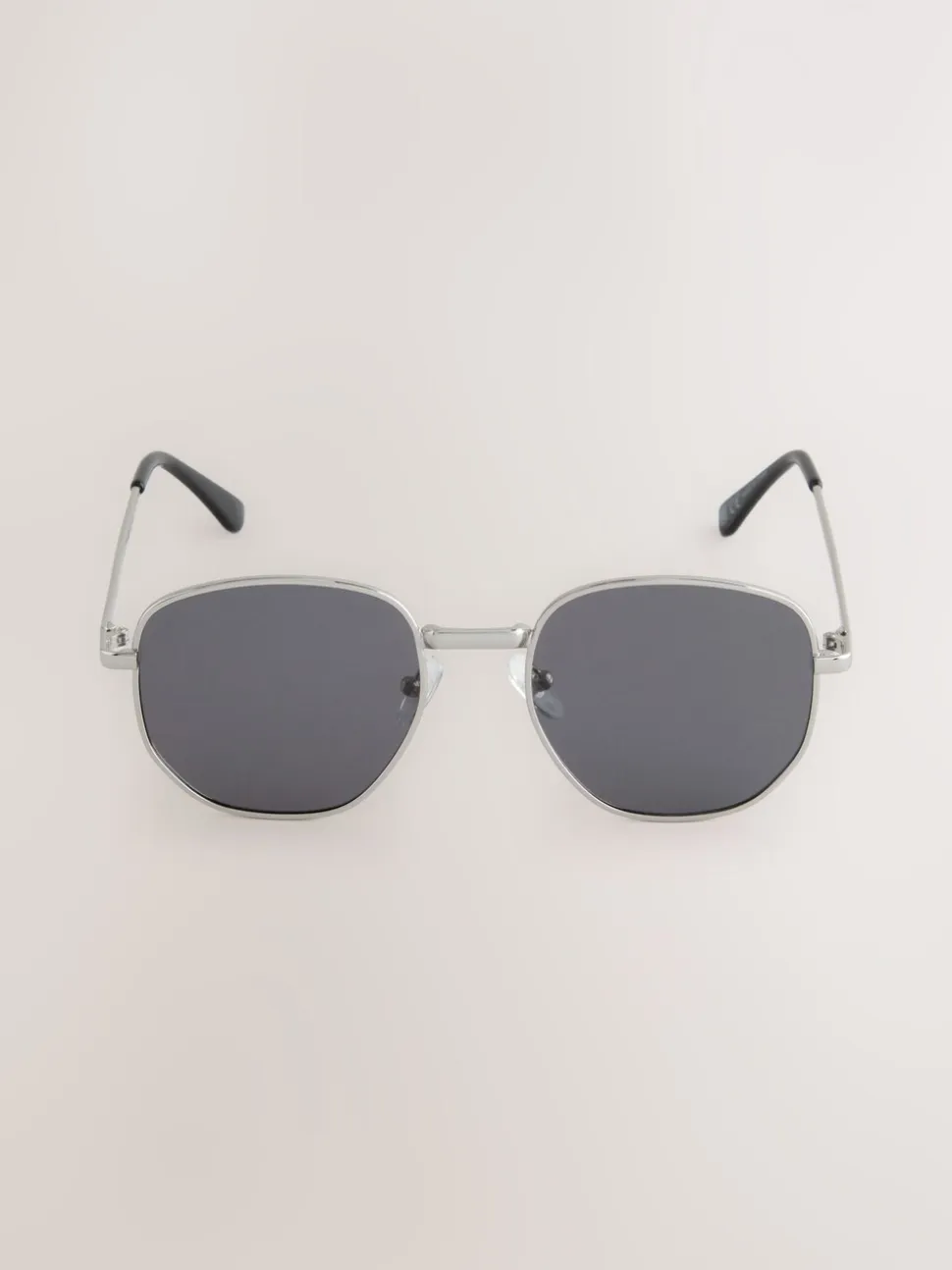 Argent - Lunettes de soleil ronde à monture en métal