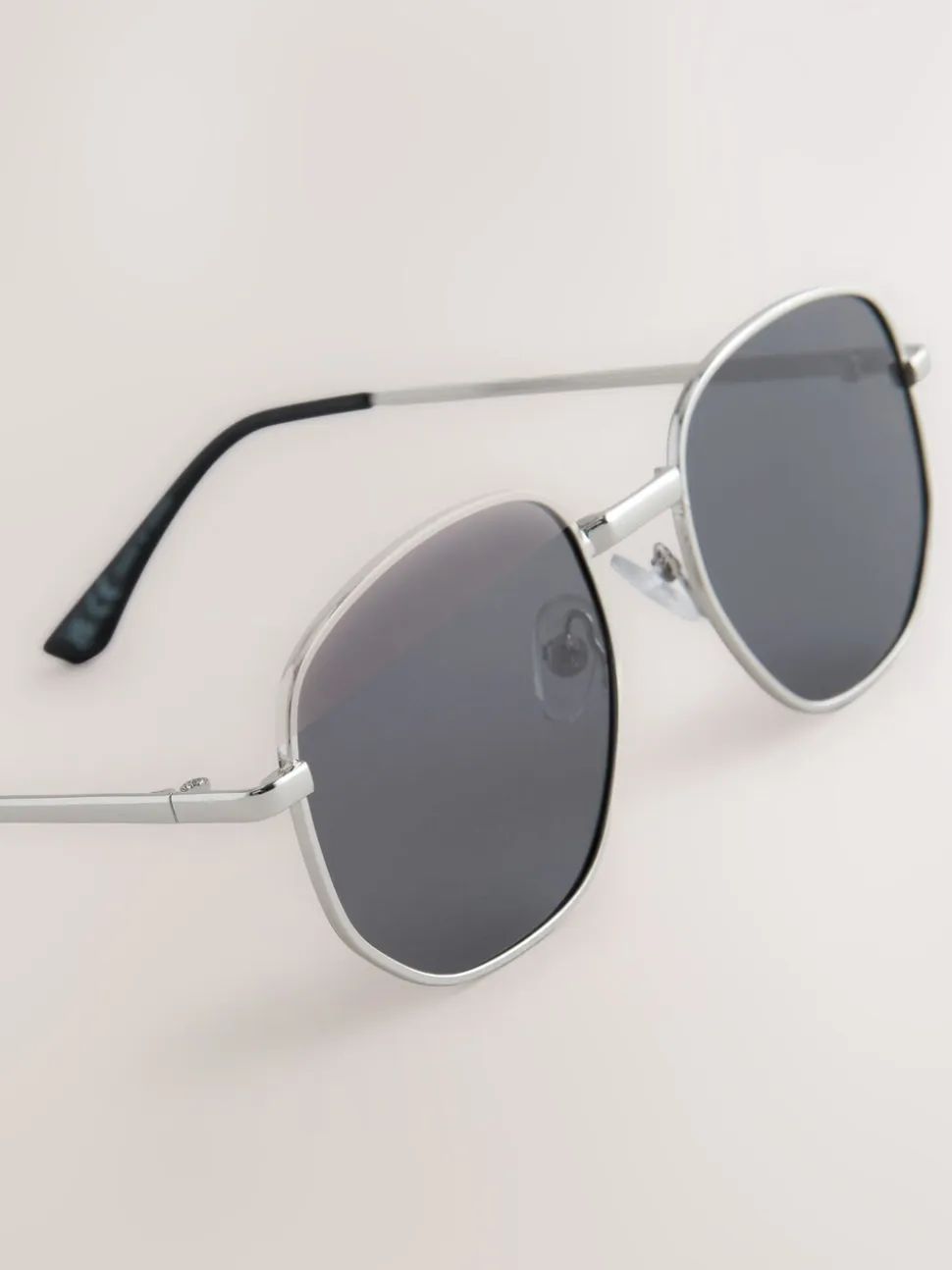 Argent - Lunettes de soleil ronde à monture en métal