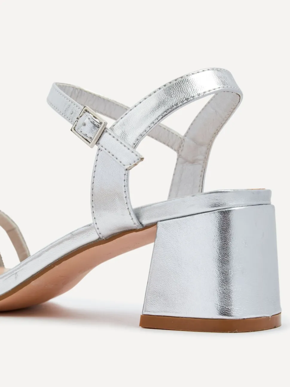 Argent - Sandales à talons Linzi lapin avec bordure de diamants