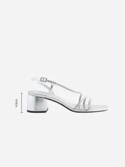 Argent - Sandales à talons carrés et à bretelles ornées de bijoux Forever Comfort