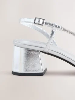 Argent - Sandales à talons carrés et à bretelles ornées de bijoux Forever Comfort