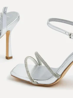 Argent - Talon à lanières Linzi Hypnomerisise orné de diamants