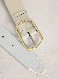 Argent - White Stuff ceinture en cuir réversible
