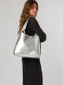 Argenté métallisé - Sac à bandoulière Pure Luxuries London Nina en cuir
