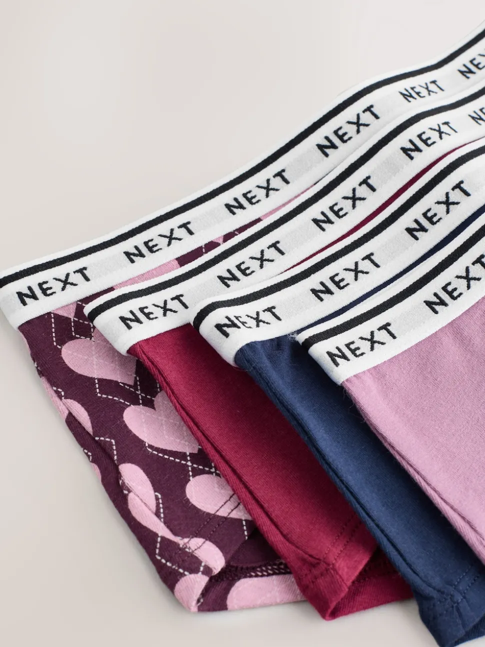 Argyle de marine - Lot de 4 culottes à logo en coton