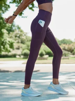 aubergine - Legging sculptant Active Sports Dry Tech