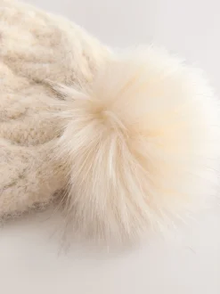Avoine - Bonnet à pompon en maille pointelle