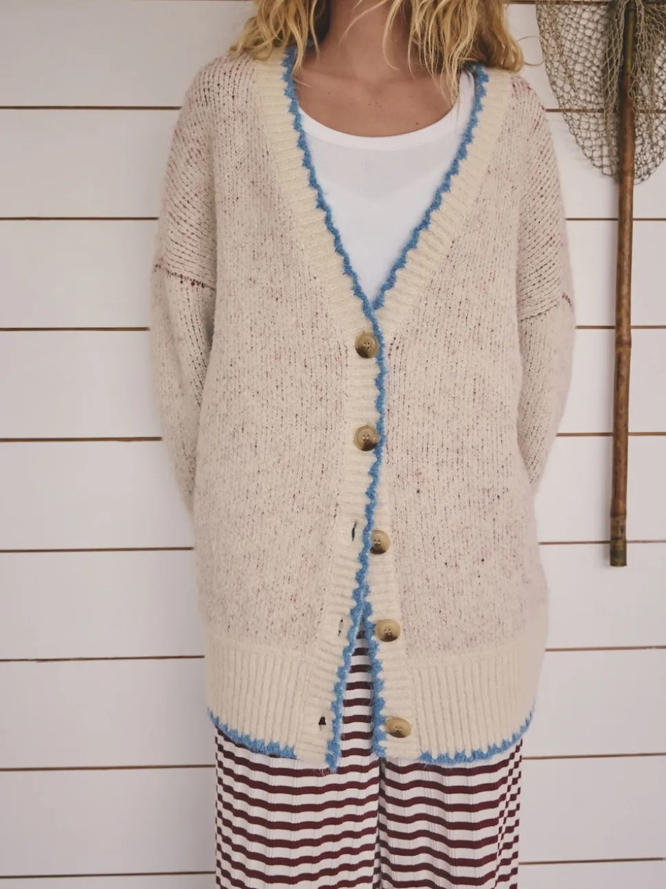 Avoine - Cardigan boutonné homard