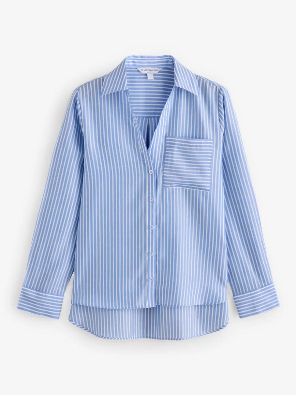 Bande bleue - Chemise décontractée douce à manches longues et col en V