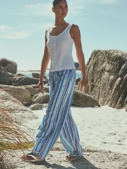 Bande bleue - Pantalon large à enfiler