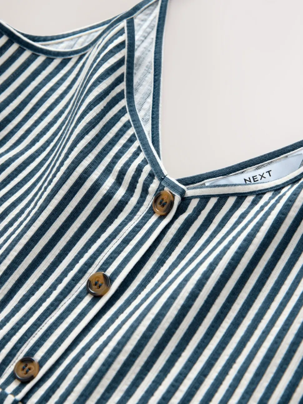 Bande bleue - Robe mi-longue boutonnée en jersey