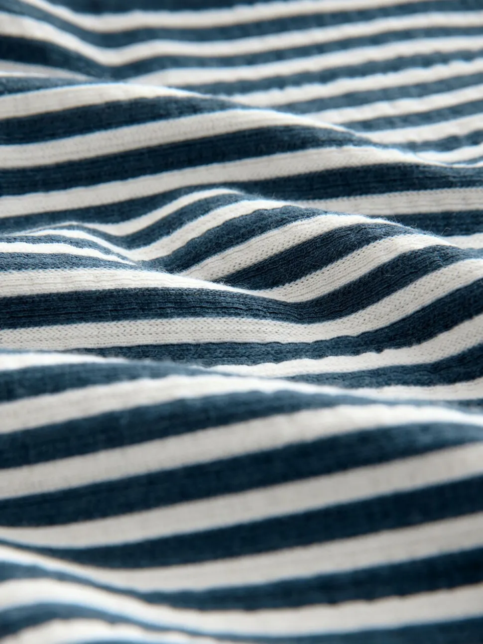 Bande bleue - Robe mi-longue boutonnée en jersey