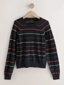 Bande d'arc-en-ciel - Pull col rond riche en coton au toucher doux