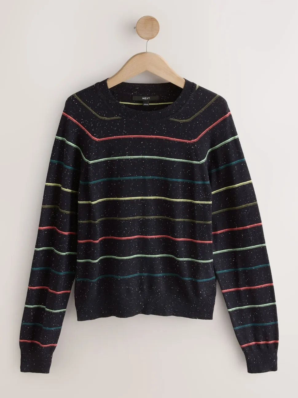 Bande d'arc-en-ciel - Pull col rond riche en coton au toucher doux