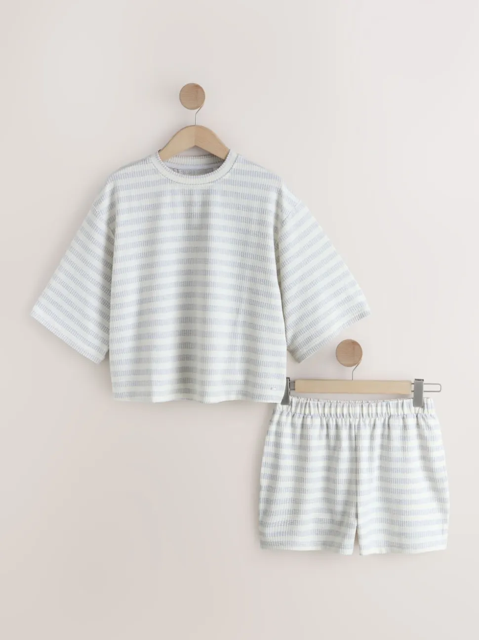 Bande grise - Pyjamas court texturé