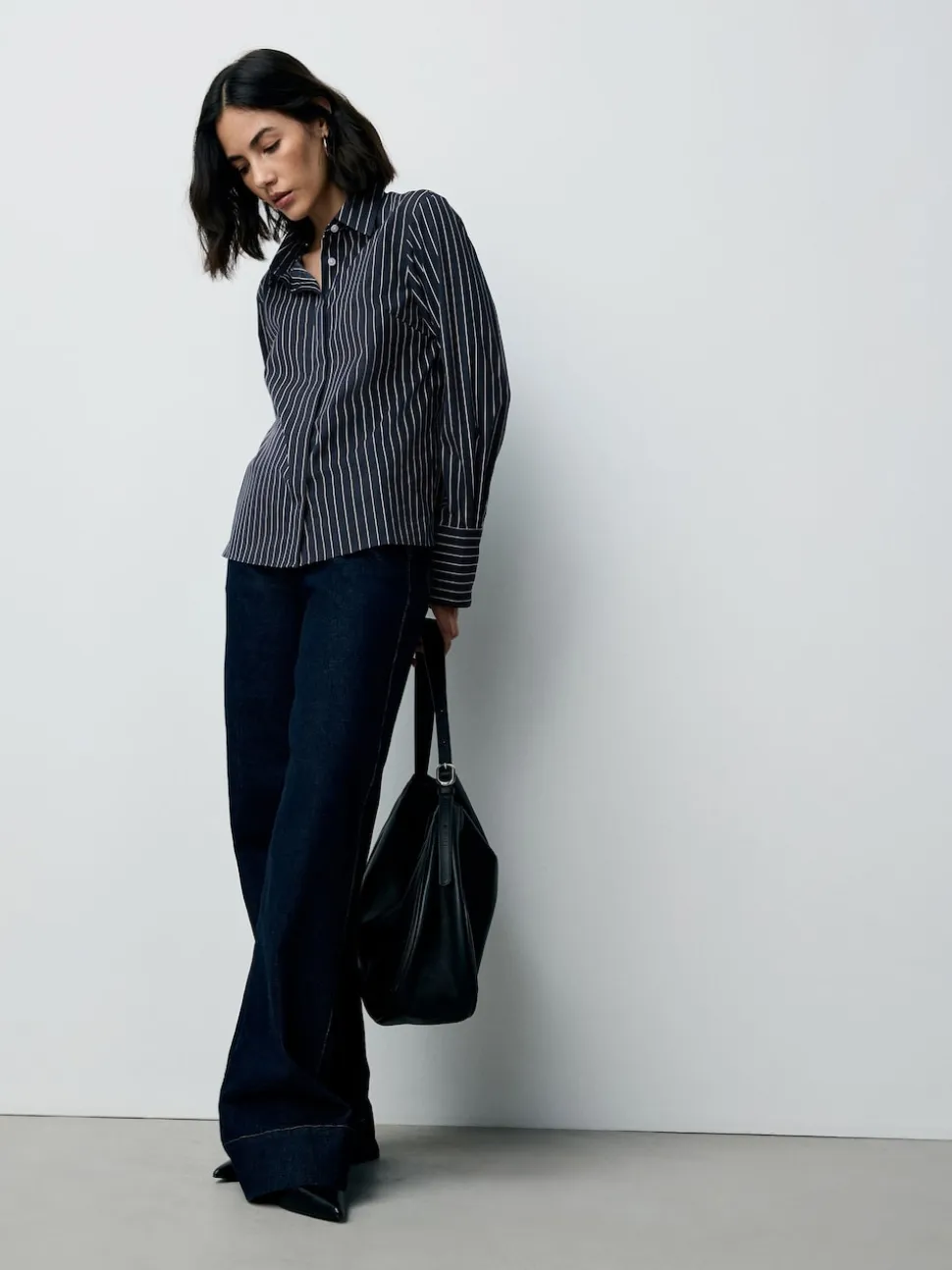 Bande marine - Chemise extensible ajustée Essential à manches longues