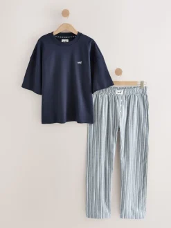 Bande marine - soi-même. Pyjama à manches courtes