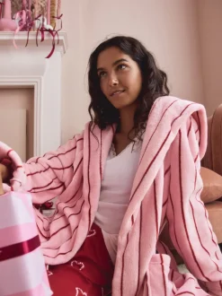 Bande rose - Robe de chambre douillette