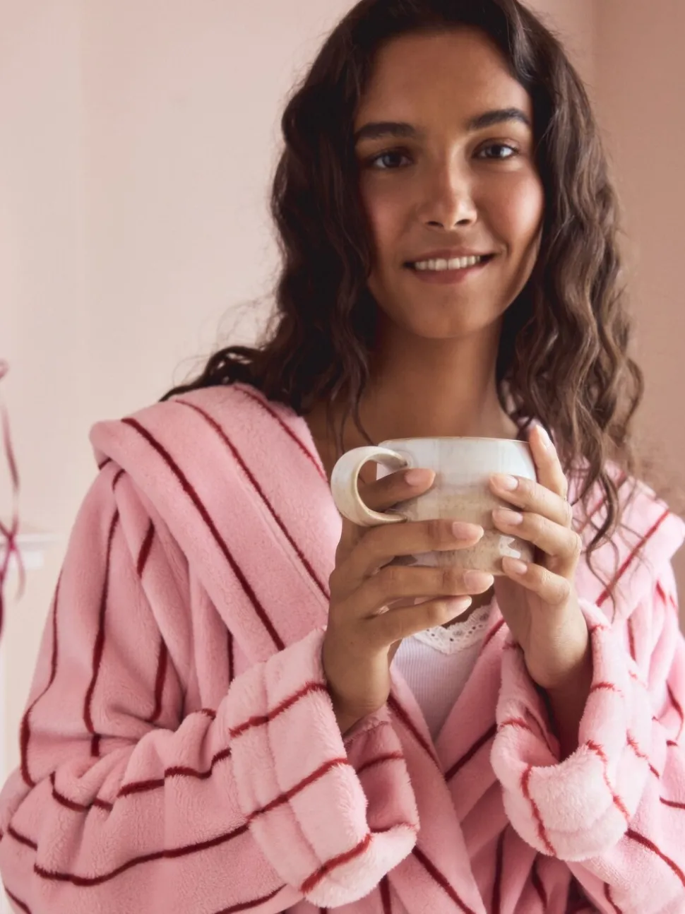 Bande rose - Robe de chambre douillette