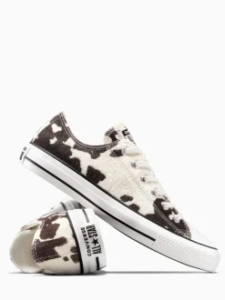 Baskets basses en daim Converse Pony imprimé vache