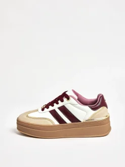 Baskets de sport Lipsy Coupe large blanches et bordeaux