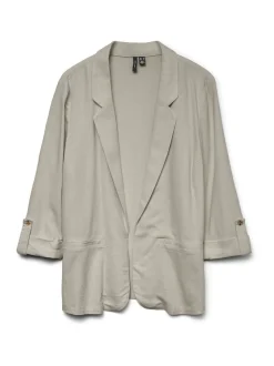 beige - VERO MODA Veste en lin Blend manches 3/4