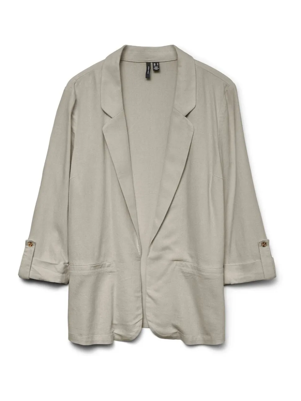 beige - VERO MODA Veste en lin Blend manches 3/4